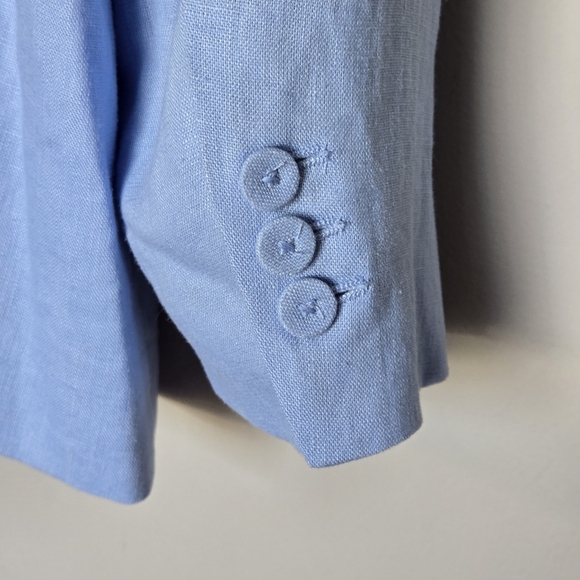 NWT Mango 100% Linen Blazer Suit and Pant Set Sky Blue Size 20 USA - Picture 10 of 16